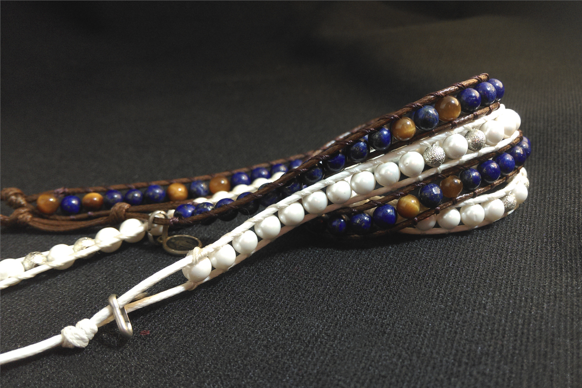 Bracciale Rosario Lapislazuli con Medaglia Miracolosa- 3 giri