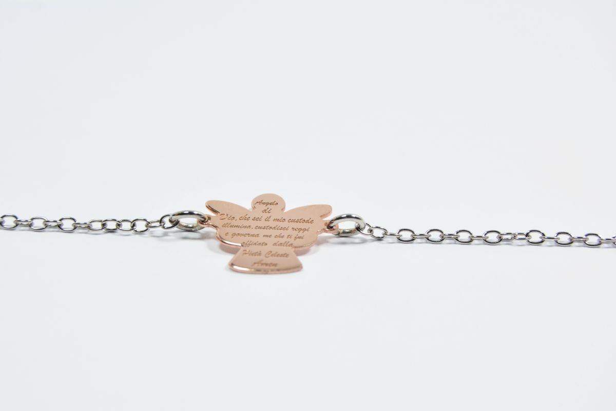 Bracciale con Angelo di Dio rosè