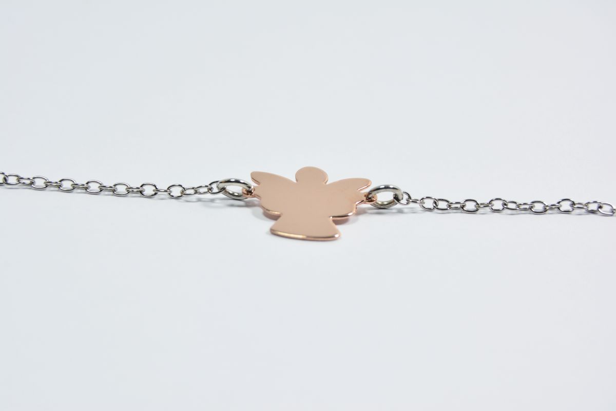 Bracciale con Angelo di Dio rosè